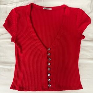 Reformation Scarlet Ribbed Crop Top